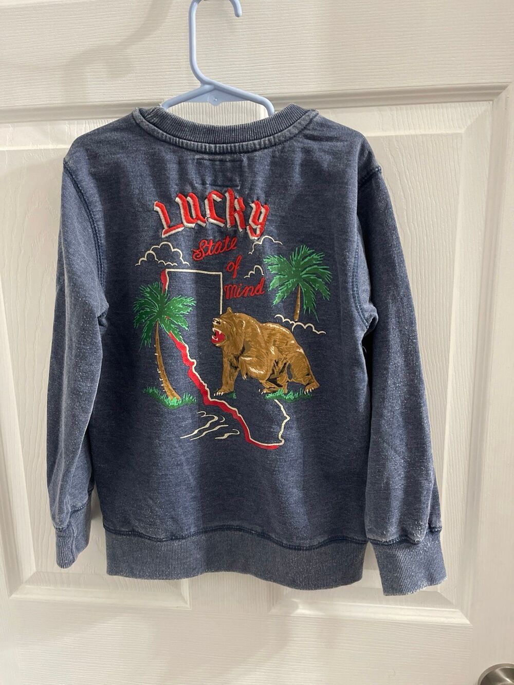 Lucky Brand Boy’s “California State Of Mind”Sweatshirt Size 6 Blue
